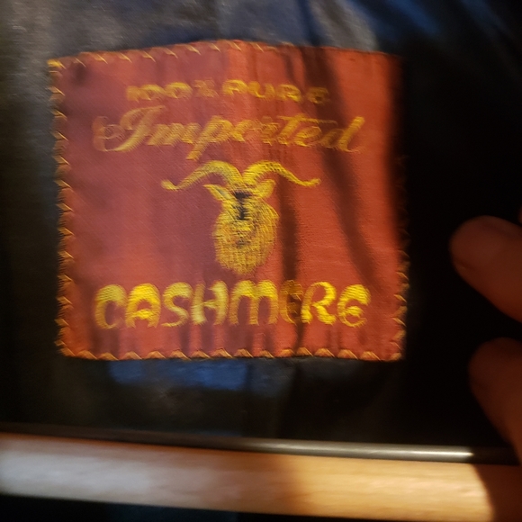 Vintage Cashmere Black Long Duster Coat Unisex - Picture 10 of 11